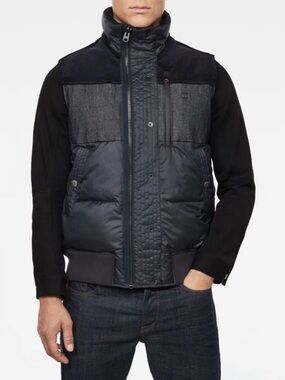 G-Star Raw Men's Denim Mix Quilted
Vest Mazarine Blue $260 Retail